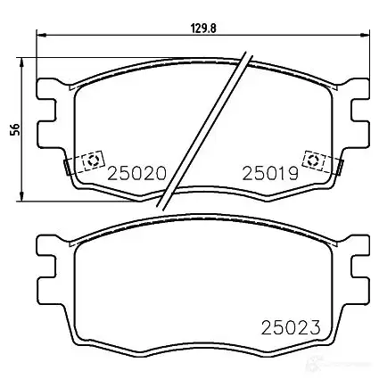 Тормозные колодки дисковые, комплект HELLA 8DB 355 014-921 25020 29469 25 019 - Изображение 1