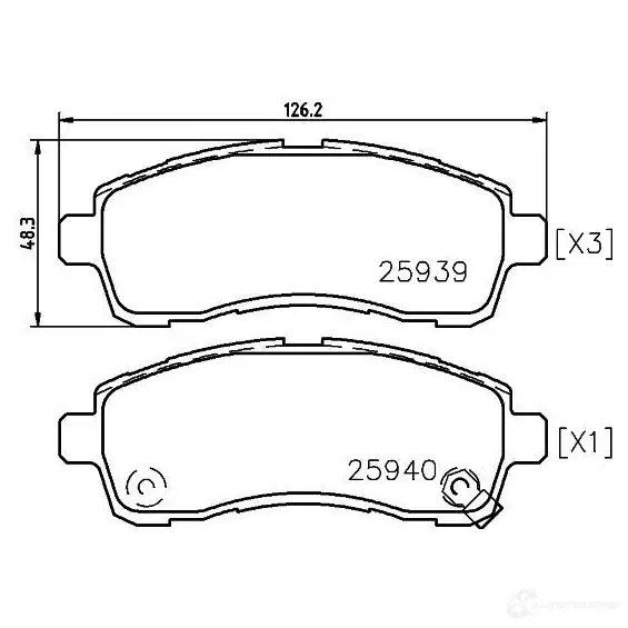 Тормозные колодки дисковые, комплект HELLA 2593 9 8DB 355 021-871 25940 1193334567 изображение 3