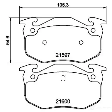 Тормозные колодки, комплект HELLA 8db355019221 21 597 29890 21600 изображение 0