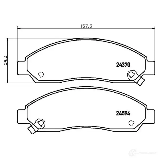Тормозные колодки, комплект HELLA 2 4370 8db355013291 29308 24594 - Изображение 1