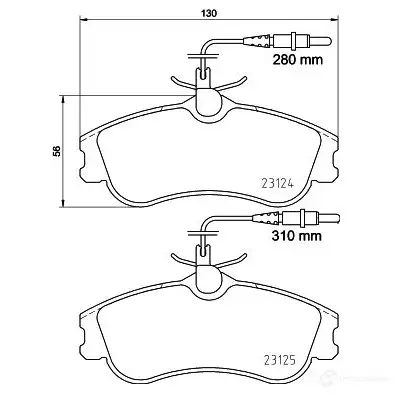 Тормозные колодки дисковые, комплект HELLA 8DB 355 018-261 23125 231 24 29798 - Изображение 1