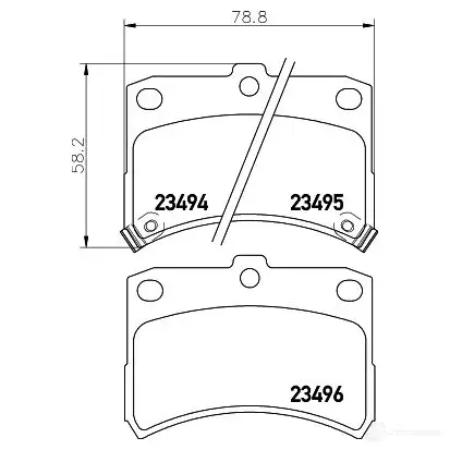 Тормозные колодки дисковые, комплект HELLA 8DB 355 017-121 29687 2 3494 23495 - Изображение 1
