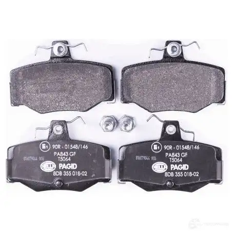 Тормозные колодки дисковые, комплект HELLA 8DB 355 018-021 29775 T5064 215 45 изображение 1