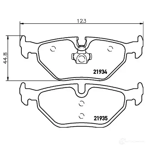 Тормозные колодки дисковые, комплект HELLA 8DB 355 009-051 2193 4 21935 28909 - Изображение 1