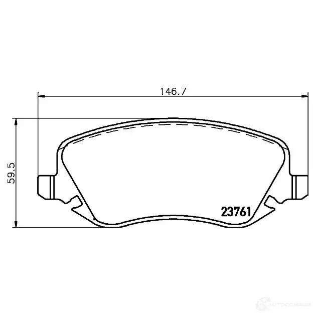 Тормозные колодки дисковые, комплект HELLA 29844 8DB 355 018-761 237 61 T5156 - Изображение 1