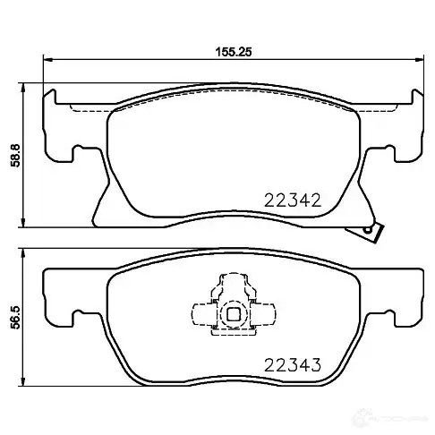 Тормозные колодки, комплект HELLA 8db355024771 22343 2 2342 1193335330 - Изображение 1