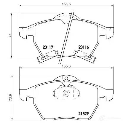Тормозные колодки, комплект HELLA 23116 218 29 28824 8db355008041 изображение 0