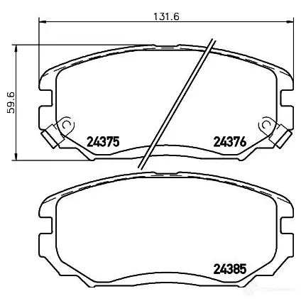 Тормозные колодки дисковые, комплект HELLA 8DB 355 012-461 29230 24376 243 75 - Изображение 1