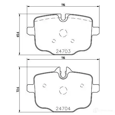 Тормозные колодки, комплект HELLA 24704 2470 3 30107 8db355021631 - Изображение 1