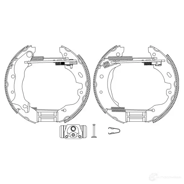 Барабанные тормозные колодки, комплект HELLA 28443 QPO4O9 8db355004101 R0 560