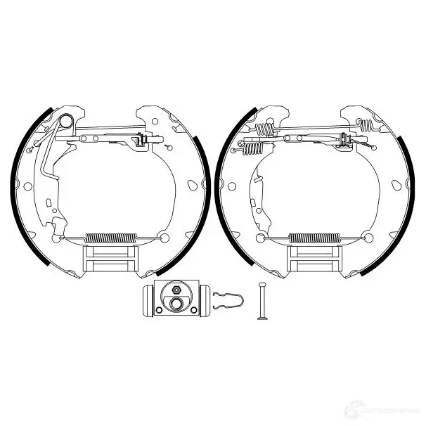 Барабанные тормозные колодки, комплект HELLA R1 335 8db355022891 Q072N 30185 изображение 1