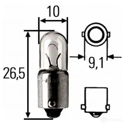 Лампа накаливания HELLA 8GP008285001 Leuchtsto f 43017 TYYJAKT - Изображение 1