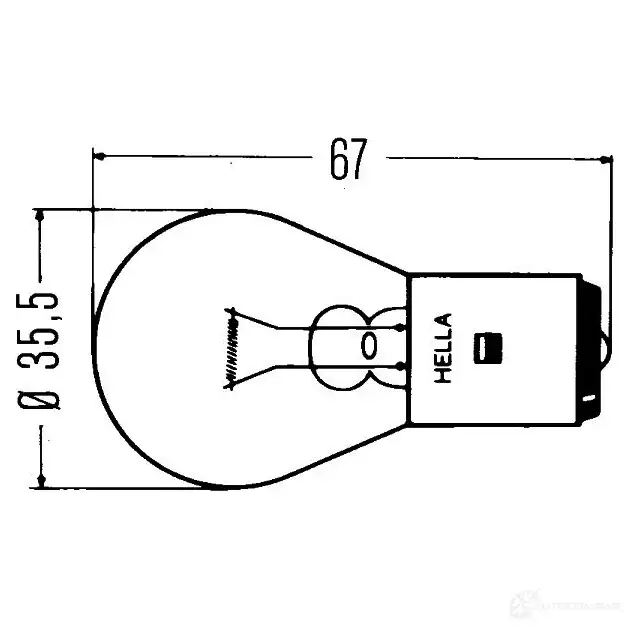 Лампа накаливания HELLA 08213 5 IR63ZWD 42216 8GA002083131 - Изображение 1