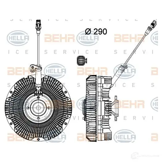 Вискомуфта HELLA 50193 WYA48 8mv376791701 _BEHR HELLA SERVICE_