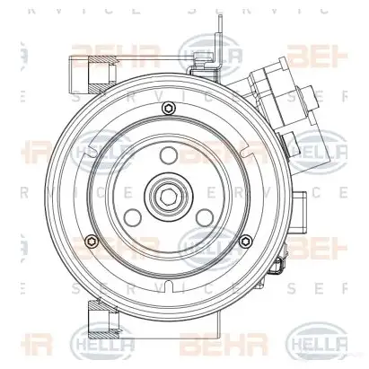 Компрессор кондиционера HELLA 1437476754 S X7SP5 8fk351008081 изображение 2