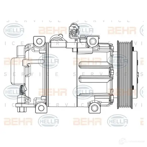 Компрессор кондиционера HELLA 1437476752 8fk351008051 DM PS1 изображение 4