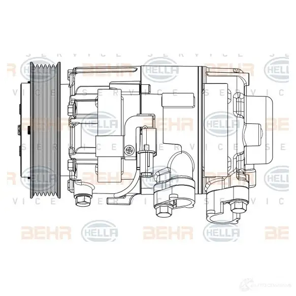 Компрессор кондиционера HELLA 1437476752 8fk351008051 DM PS1 изображение 6