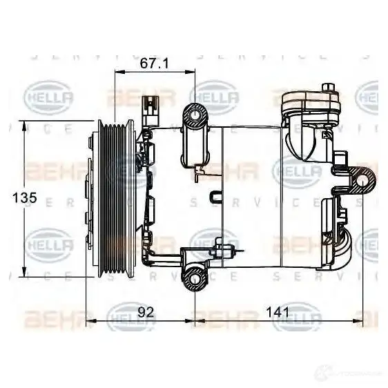 Компрессор кондиционера HELLA 41256 _BEHR HELLA SERVICE_ QIKMZ4X 8fk351334021