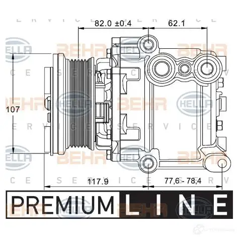 Компрессор кондиционера HELLA 41262 T1LS7O0 _BEHR HELLA SERVICE_ 8fk351334081 изображение 0