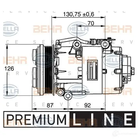 Компрессор кондиционера HELLA _BEHR HELLA SERVICE_ 40437 VHGFEG 8fk351113441 изображение 0