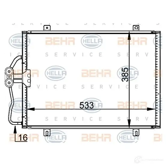 Радиатор кондиционера HELLA 8fc351036191 _BEHR HELLA SERVICE_ 38708 KHCKDV изображение 0