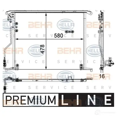 Радиатор кондиционера HELLA 8fc351301171 RD86Q9 39023 _BEHR HELLA SERVICE_