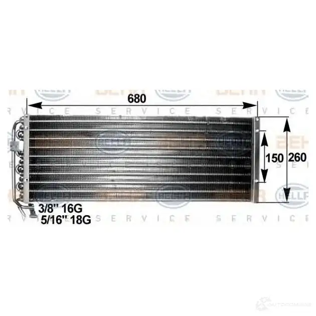 Радиатор кондиционера HELLA 8fc351300091 JBZ1LN _BEHR HELLA SERVICE_ 38923