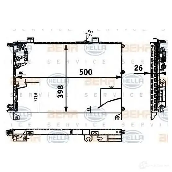 Радиатор кондиционера HELLA 39484 8fc351317231 _BEHR HELLA SERVICE_ DJ1WQ