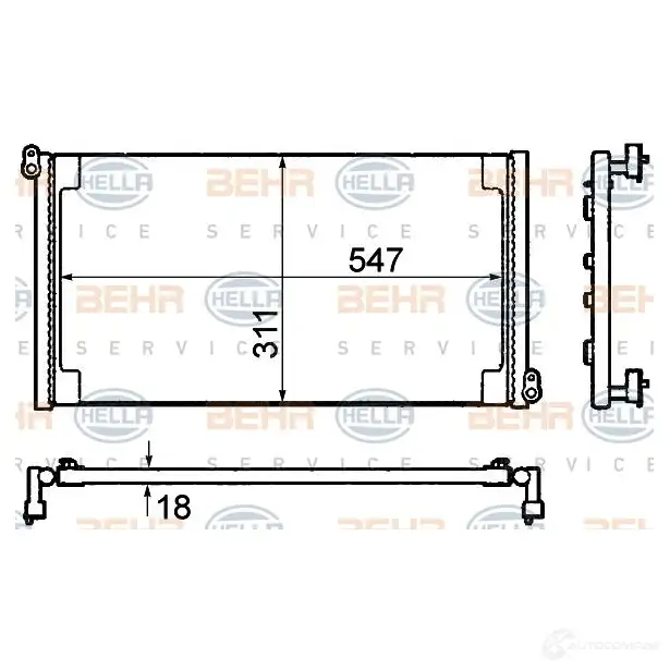 Радиатор кондиционера HELLA DWUS6B 8fc351304301 39291 _BEHR HELLA SERVICE_ изображение 0