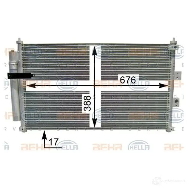 Радиатор кондиционера HELLA I16ZYG1 8fc351344094 39731 _BEHR HELLA SERVICE_ - Изображение 1