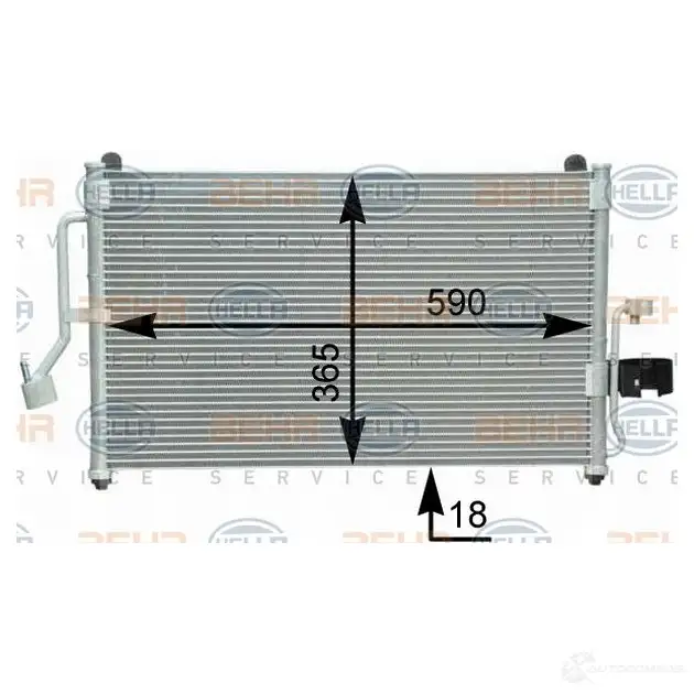 Радиатор кондиционера HELLA 8fc351302661 MGO8ZAE 39183 _BEHR HELLA SERVICE_
