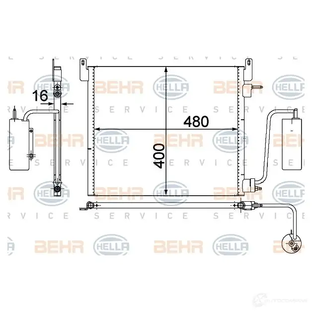 Радиатор кондиционера HELLA _BEHR HELLA SERVICE_ S63PFSH 8fc351302541 39171 изображение 0