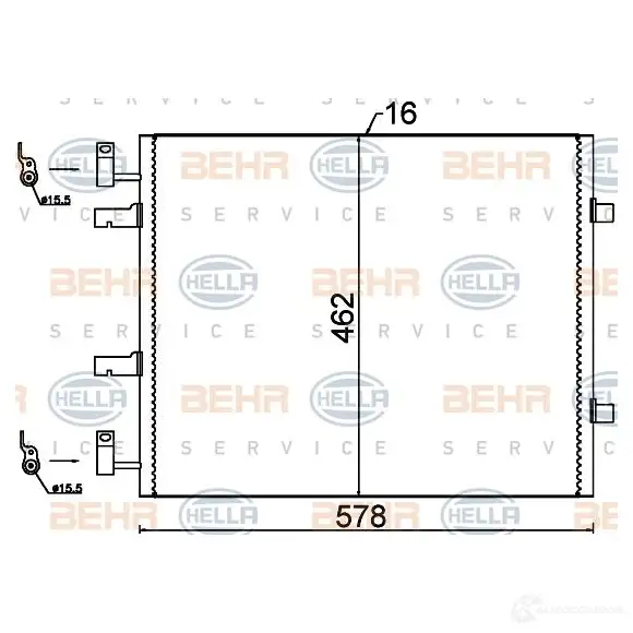 Радиатор кондиционера HELLA 8fc351318691 _BEHR HELLA SERVICE_ 39572 YL8WZ8 - Изображение 1