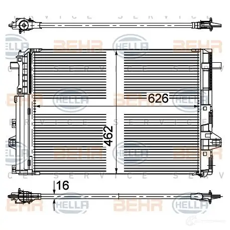 Радиатор кондиционера HELLA 4045621512996 1424388285 V UFPD 8fc351303284 - Изображение 1
