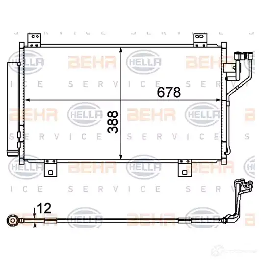 Радиатор кондиционера HELLA 39763 8fc351344604 4045621474614 EZQ 56S изображение 0