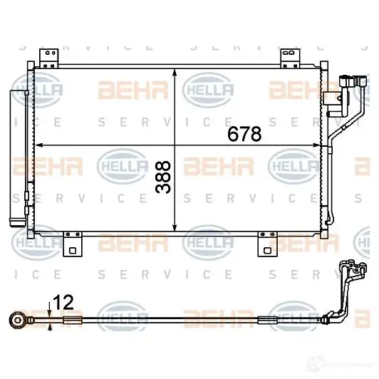 Радиатор кондиционера HELLA 39763 8fc351344604 4045621474614 EZQ 56S изображение 1