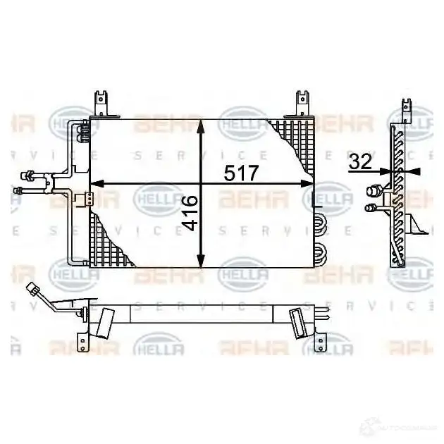 Радиатор кондиционера HELLA _BEHR HELLA SERVICE_ 39074 8fc351301491 D97P7