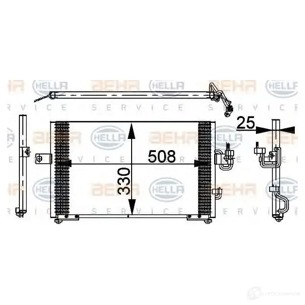 Радиатор кондиционера HELLA 9WU8OS8 8fc351037271 _BEHR HELLA SERVICE_ 38784