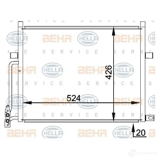 Радиатор кондиционера HELLA ZO0W1 8fc351038204 _BEHR HELLA SERVICE_ 38845