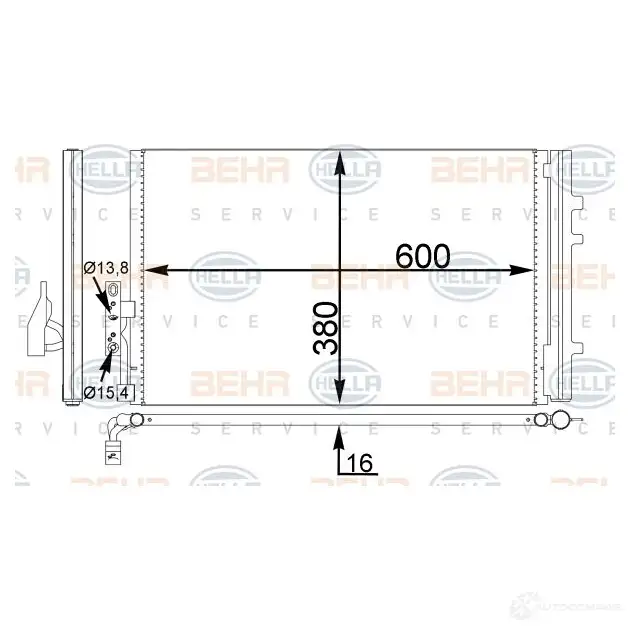 Радиатор кондиционера HELLA 39631 8fc351343171 _BEHR HELLA SERVICE_ VKGYB - Изображение 1