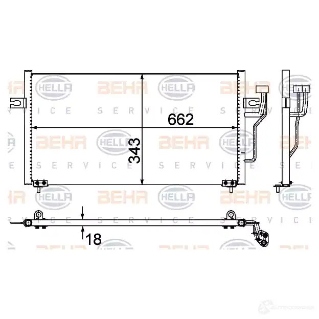 Радиатор кондиционера HELLA 4045621513511 39237 8fc351303524 NRQ4H KV изображение 0
