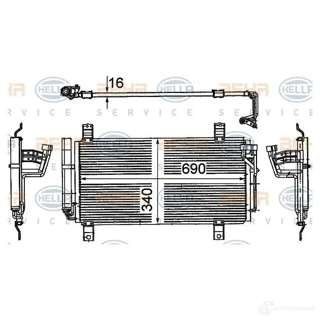 Радиатор кондиционера HELLA 8fc351318791 39582 DTMWMQA _BEHR HELLA SERVICE_ изображение 0