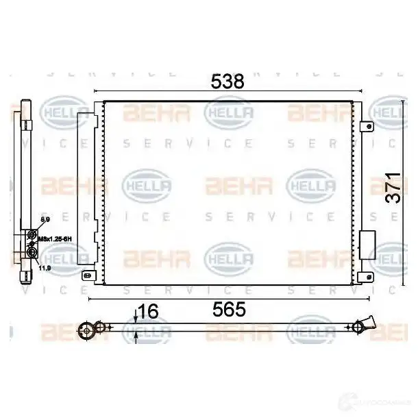 Радиатор кондиционера HELLA BAWUB83 8fc351310671 39457 _BEHR HELLA SERVICE_ изображение 0