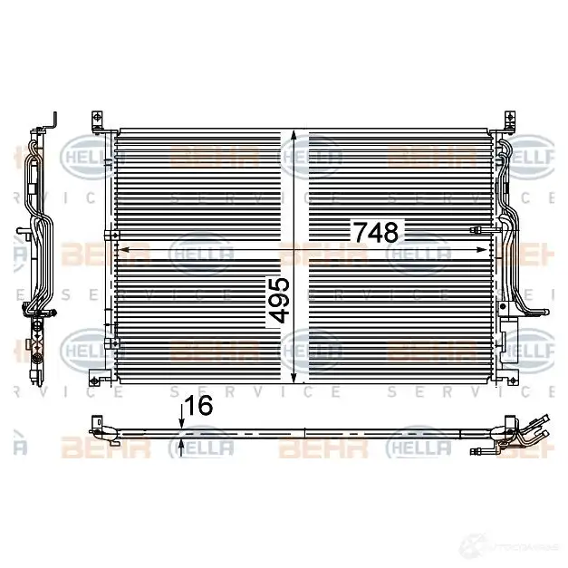Радиатор кондиционера HELLA 7C 8OR2 1424388280 8fc351100724 4045621512712 - Изображение 1