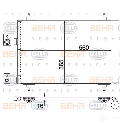 Радиатор кондиционера HELLA 4045621513283 8fc351300674 38991 L X3HJ0 - Изображение 1