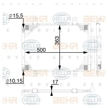 Радиатор кондиционера HELLA DBYY Y 1437476183 8fc351008674