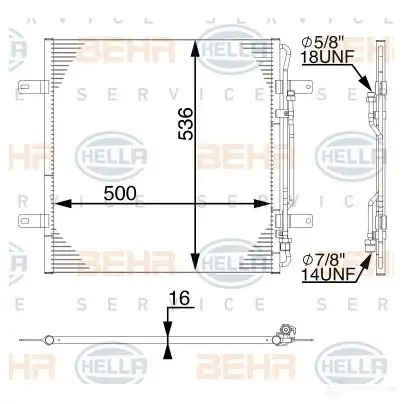 Радиатор кондиционера HELLA 8fc351300144 09 UKMC 1437476422