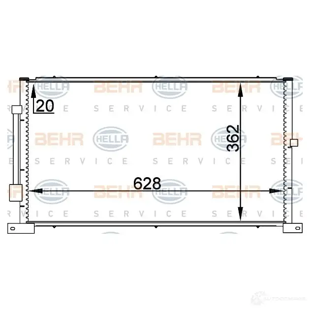 Радиатор кондиционера HELLA 03JTWBH _BEHR HELLA SERVICE_ 8fc351038714 38893