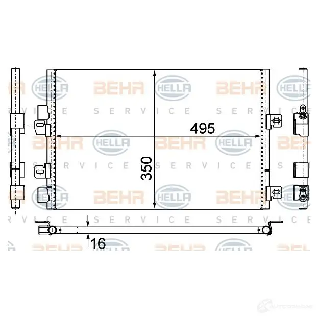 Радиатор кондиционера HELLA 39356 _BEHR HELLA SERVICE_ 8fc351306611 W9VHAO - Изображение 1