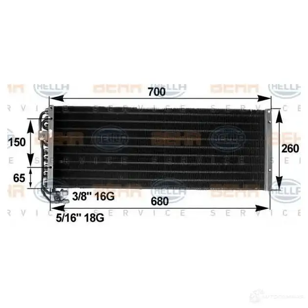 Радиатор кондиционера HELLA _BEHR HELLA SERVICE_ 38922 D1JH5X 8fc351300081 изображение 0